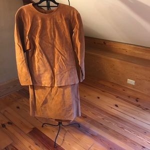 Bushwacker Leather Skirt and Top, NWOT, M